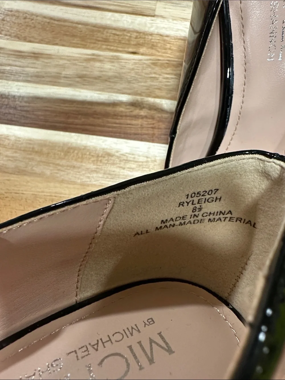 Michael Shannon Black Patent Pointed Toe Pumps 468